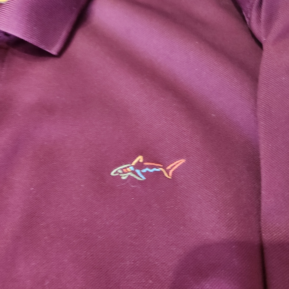 Greg Norman by Tasso Elba Five Iron Men's Large Golf Polo Maroon